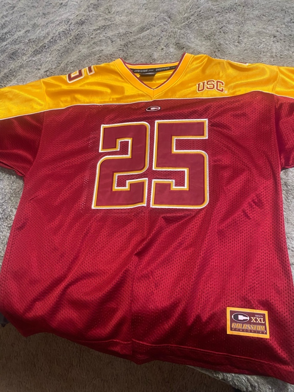 Colosseum USC Mesh Football Jersey - Red & Gold